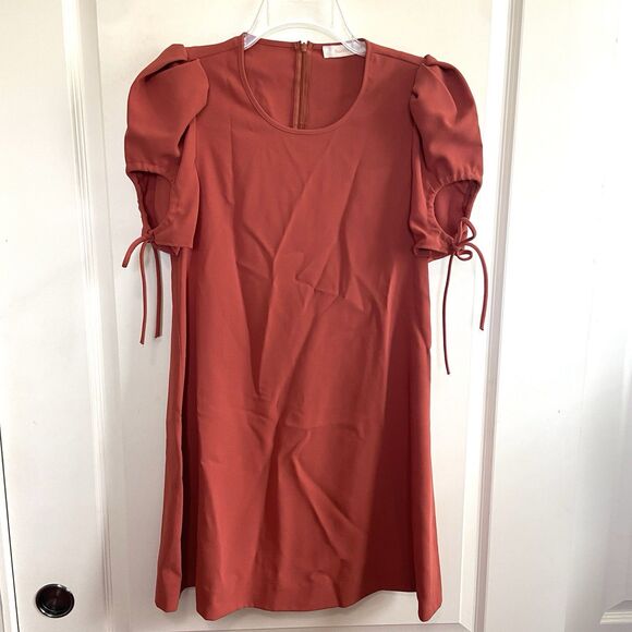 See By Chloe Tie Sleeve Dress Peppery Red Size 36/Small - Picture 10 of 10